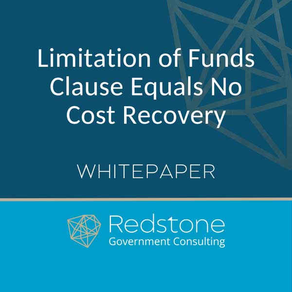 Limitation of Funds Clause Equals No Cost Recovery