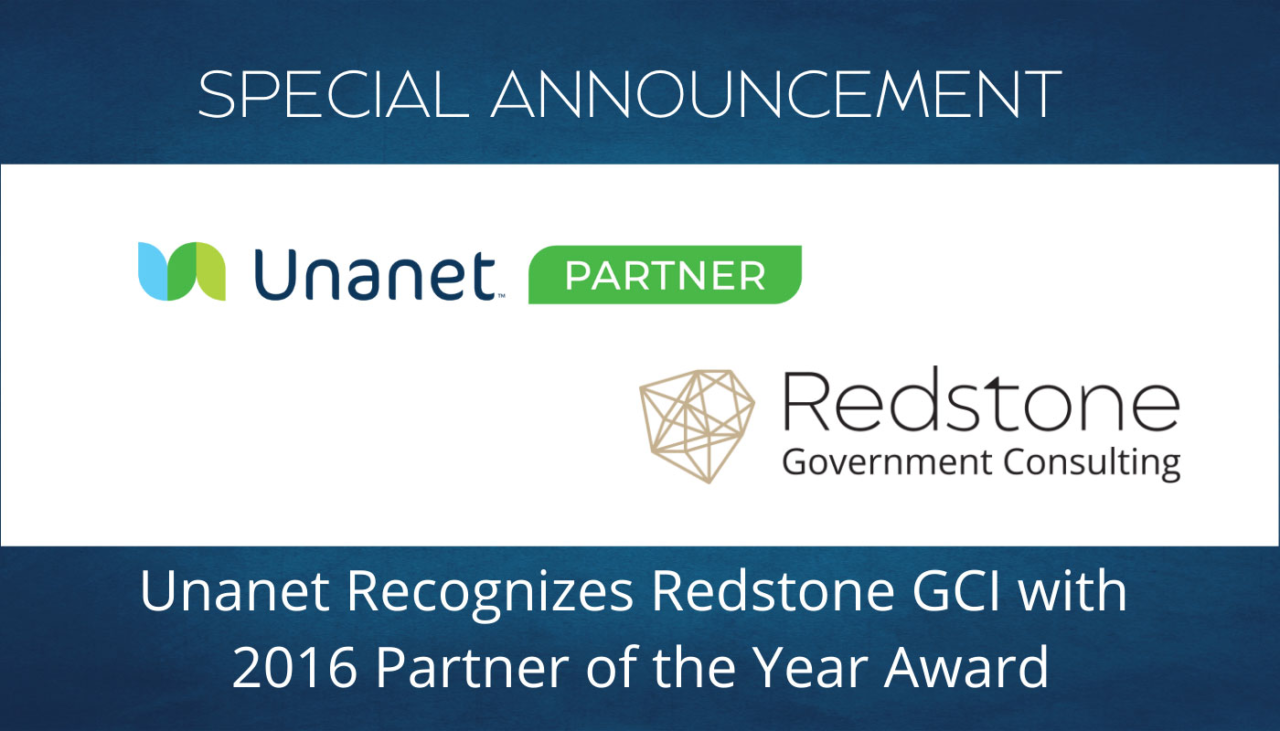 Unanetpress Unanet Recognizes Redstone GCI with Partner of the Year Award - Redstone Government Consulting