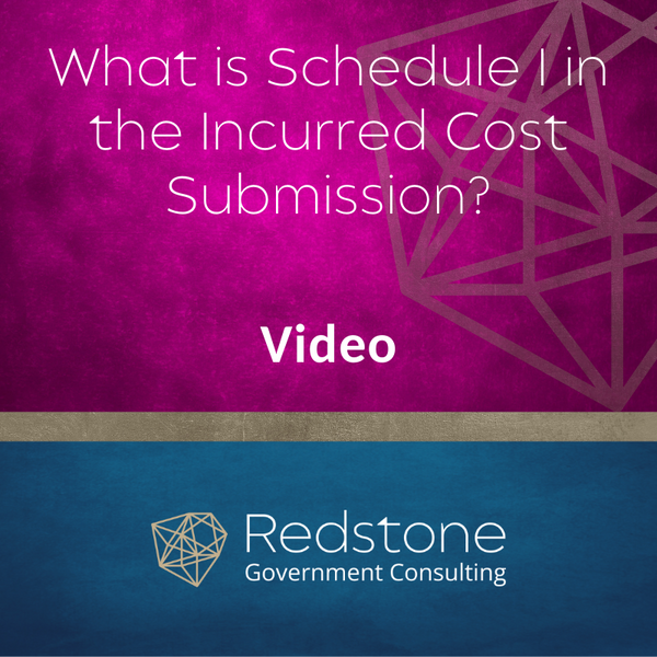 RGCI - What is Schedule I in the Incurred Cost Submission
