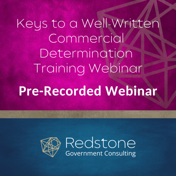 RGCI - Keys to a Well Written Commercial Determination Training Webinar