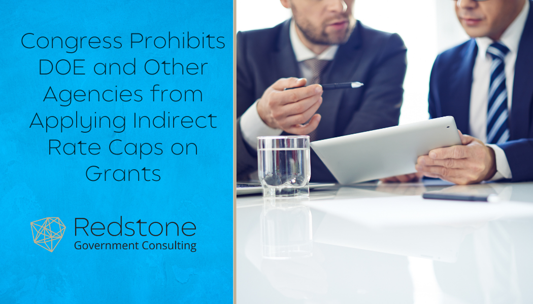 RGCI - Congress Prohibits DOE and Other Agencies from Applying Indirect Rate Caps on Grants